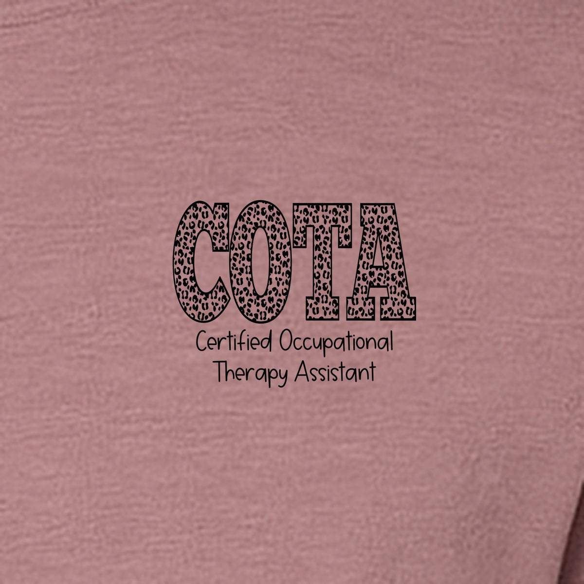 COTA T-Shirt, Certified Occupational Therapy Assistant Left Chest Print for Graduates and Rehab Staff