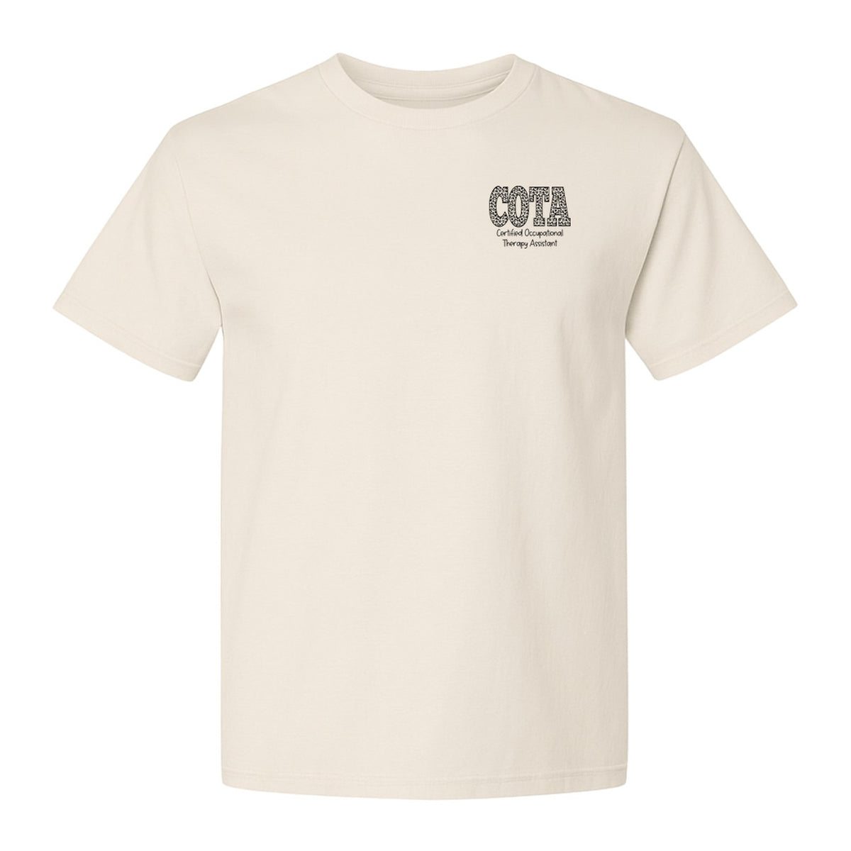 COTA T-Shirt, Certified Occupational Therapy Assistant Left Chest Print for Graduates and Rehab Staff