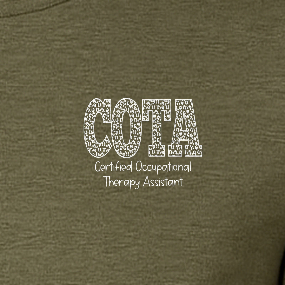 COTA T-Shirt, Certified Occupational Therapy Assistant Left Chest Print for Graduates and Rehab Staff