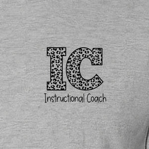 Instructional Coach T-Shirt, IC Left Chest Design for Educators, School Staff and Faculty Appreciation
