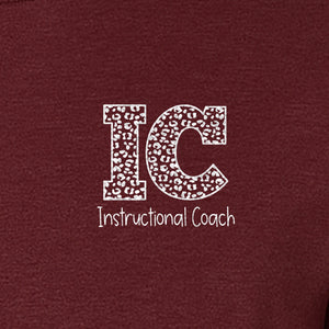 Instructional Coach T-Shirt, IC Left Chest Design for Educators, School Staff and Faculty Appreciation