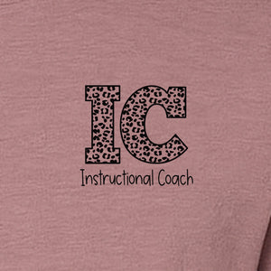 Instructional Coach T-Shirt, IC Left Chest Design for Educators, School Staff and Faculty Appreciation