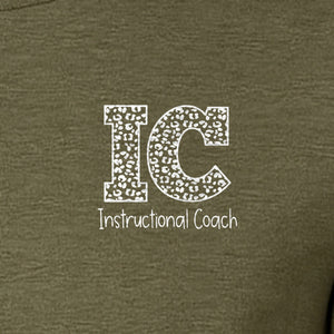 Instructional Coach T-Shirt, IC Left Chest Design for Educators, School Staff and Faculty Appreciation
