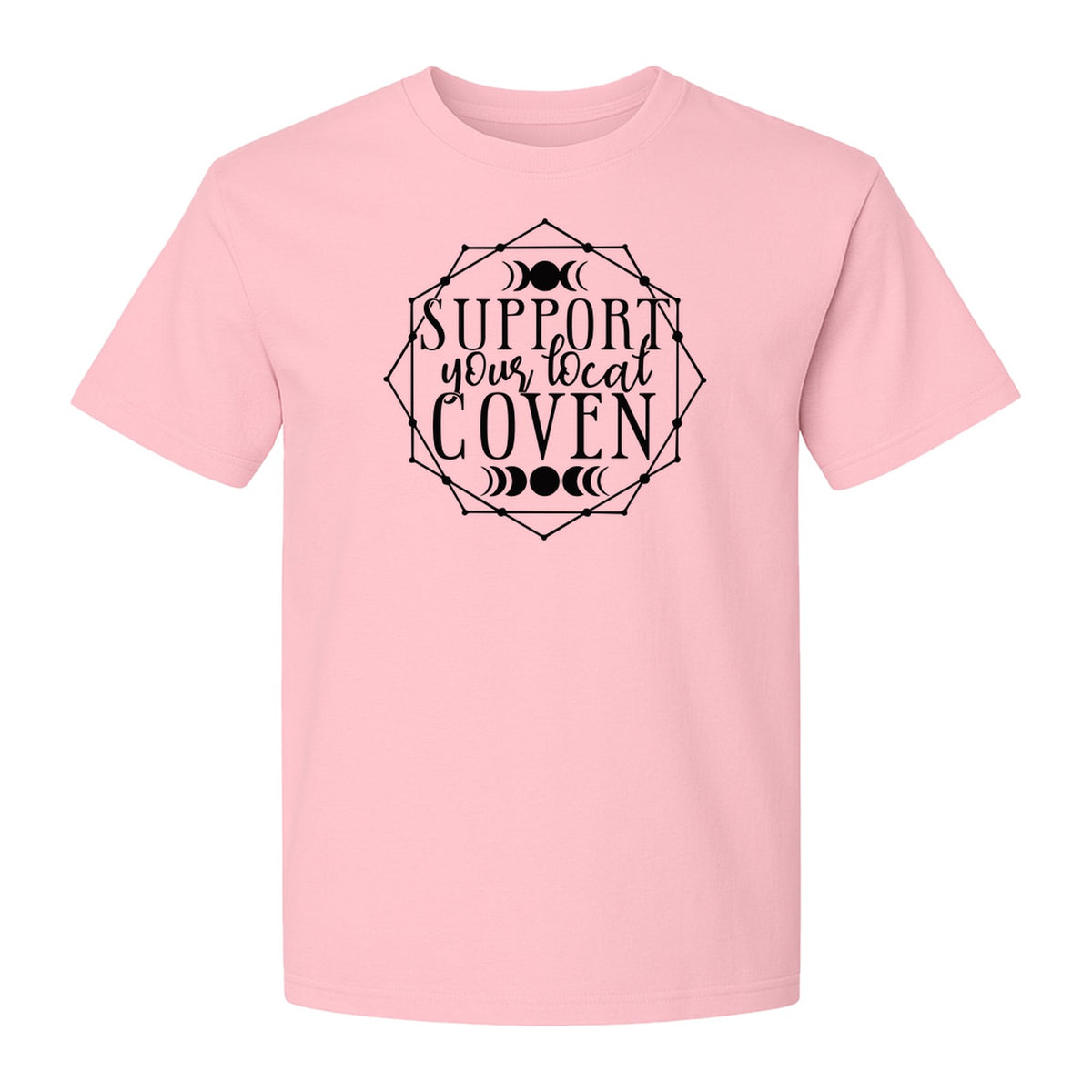 Witch T-Shirt, Support Your Local Coven Moon Phase Graphic for Halloween and Witchcraft Fans