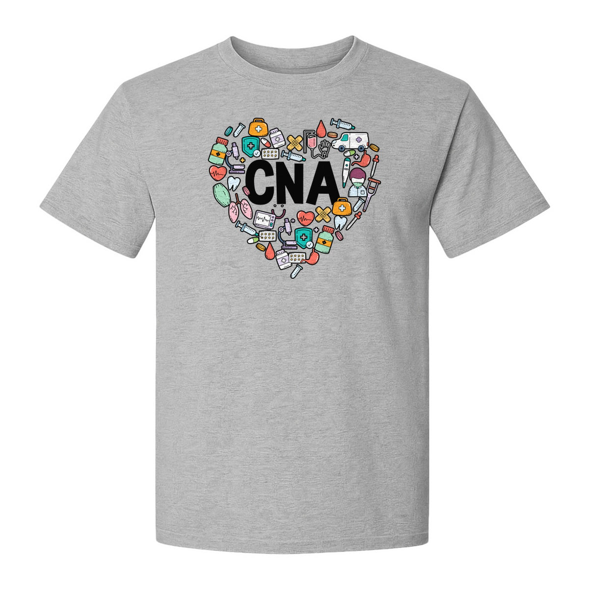 CNA T-Shirt, Heart Medical Icons Design for Nursing Students and Healthcare Workers