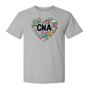 CNA T-Shirt, Heart Medical Icons Design for Nursing Students and Healthcare Workers