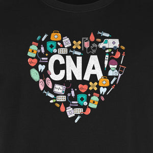 CNA T-Shirt, Heart Medical Icons Design for Nursing Students and Healthcare Workers