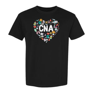 CNA T-Shirt, Heart Medical Icons Design for Nursing Students and Healthcare Workers