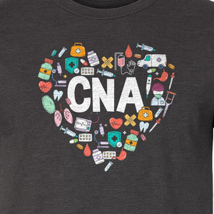 CNA T-Shirt, Heart Medical Icons Design for Nursing Students and Healthcare Workers