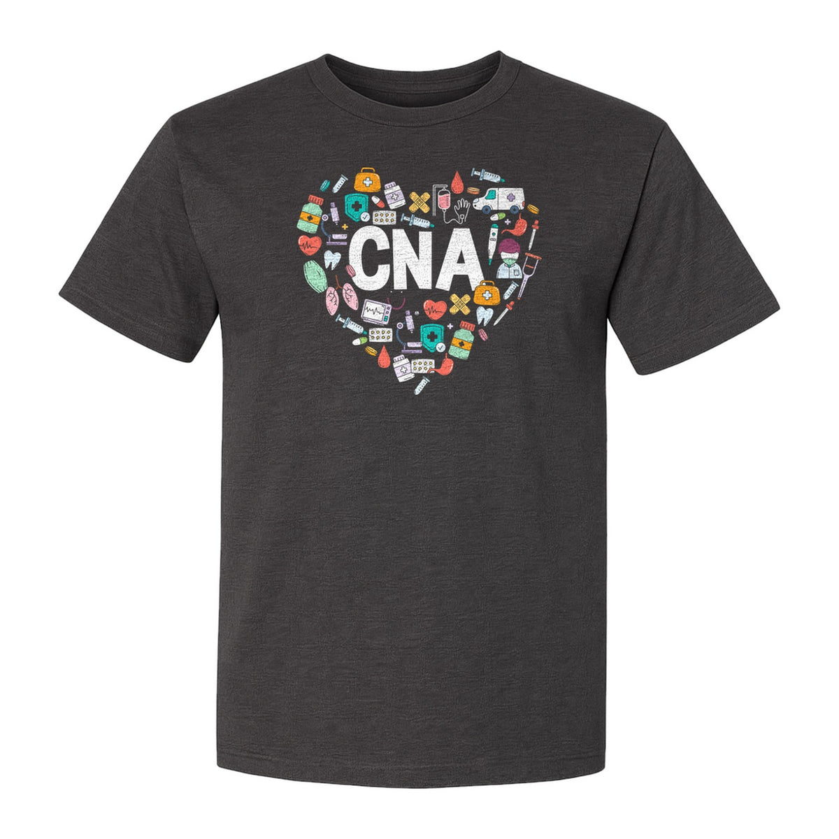 CNA T-Shirt, Heart Medical Icons Design for Nursing Students and Healthcare Workers