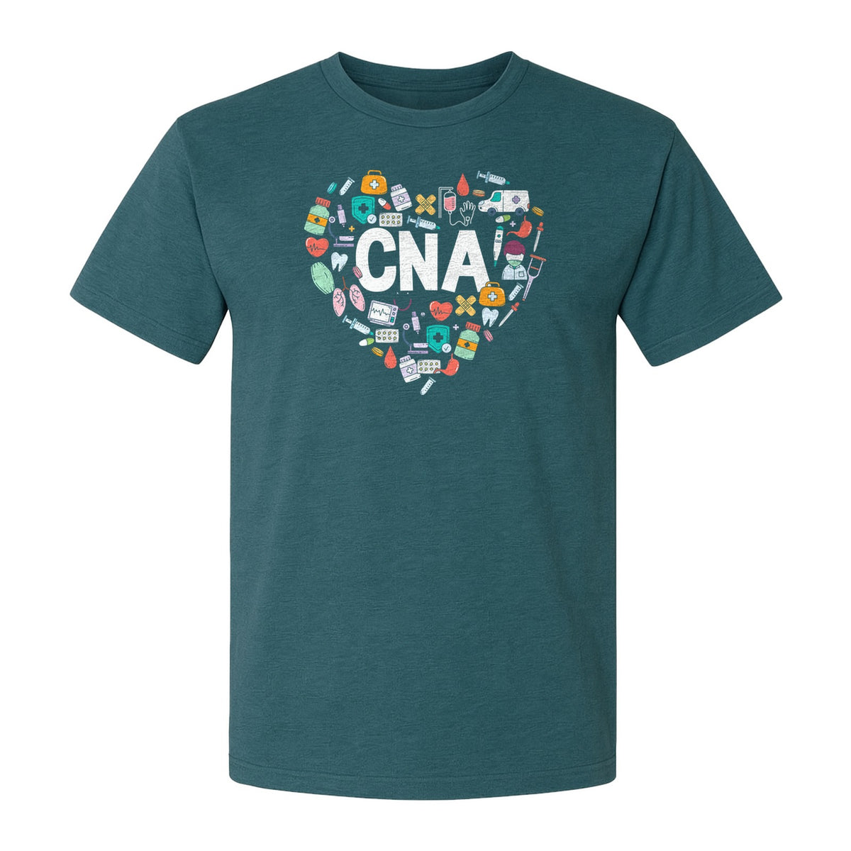 CNA T-Shirt, Heart Medical Icons Design for Nursing Students and Healthcare Workers