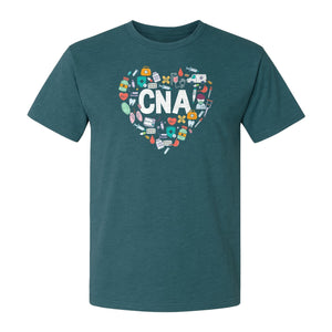 CNA T-Shirt, Heart Medical Icons Design for Nursing Students and Healthcare Workers