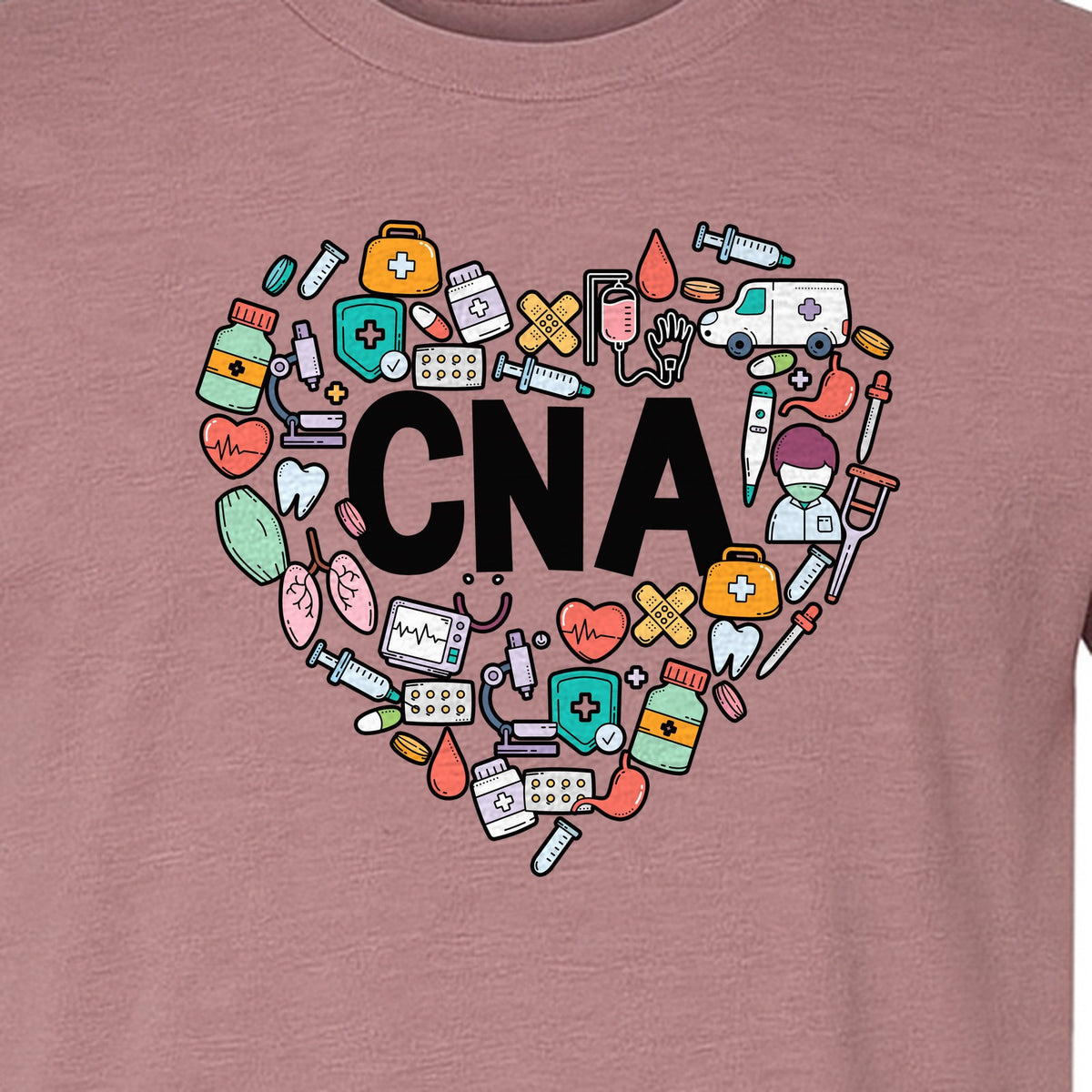 CNA T-Shirt, Heart Medical Icons Design for Nursing Students and Healthcare Workers