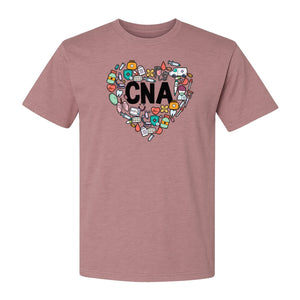 CNA T-Shirt, Heart Medical Icons Design for Nursing Students and Healthcare Workers