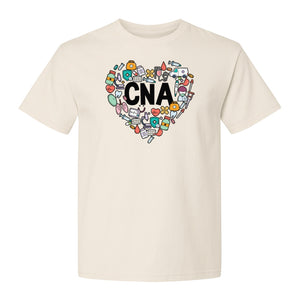 CNA T-Shirt, Heart Medical Icons Design for Nursing Students and Healthcare Workers