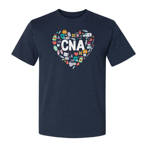 CNA T-Shirt, Heart Medical Icons Design for Nursing Students and Healthcare Workers