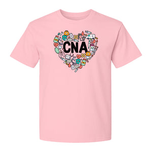CNA T-Shirt, Heart Medical Icons Design for Nursing Students and Healthcare Workers