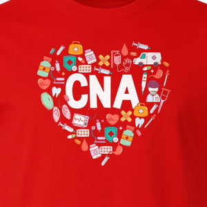CNA T-Shirt, Heart Medical Icons Design for Nursing Students and Healthcare Workers