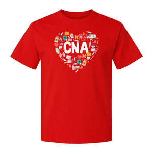 CNA T-Shirt, Heart Medical Icons Design for Nursing Students and Healthcare Workers