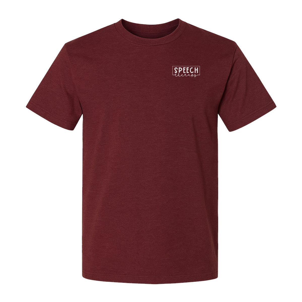 Speech Therapy T-Shirt, Small Script Pocket Design for Pathologists and SLP Teams