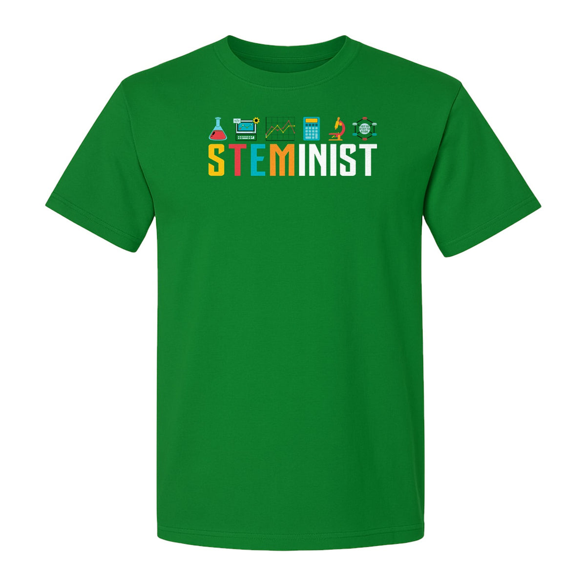 STEMinist Science T-Shirt, Feminist Lab Icons Design for Women in STEM