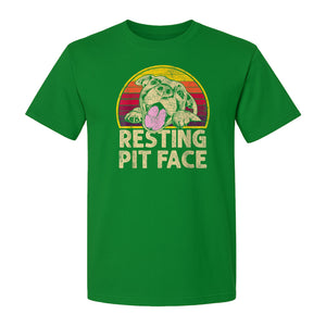 Pitbull T-Shirt, Resting Pit Face Retro Sunset Dog Graphic for Owners and Pet Parents