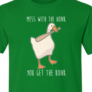 Goose T-Shirt, Mess With The Honk You Get The Bonk Funny Bird Lover Gift
