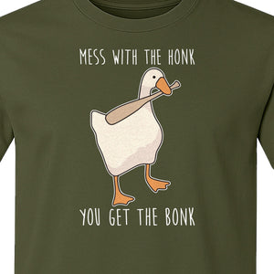 Goose T-Shirt, Mess With The Honk You Get The Bonk Funny Bird Lover Gift