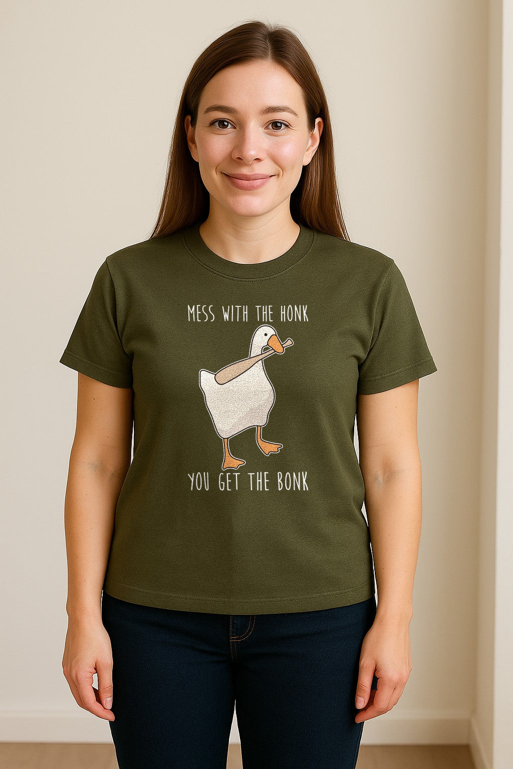 Goose T-Shirt, Mess With The Honk You Get The Bonk Funny Bird Lover Gift