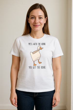 Goose T-Shirt, Mess With The Honk You Get The Bonk Funny Bird Lover Gift