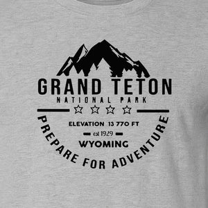 Grand Teton National Park T-Shirt, Wyoming Mountain Hiking Adventure Graphic for Campers and Travelers