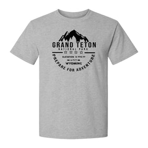 Grand Teton National Park T-Shirt, Wyoming Mountain Hiking Adventure Graphic for Campers and Travelers
