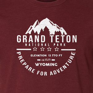 Grand Teton National Park T-Shirt, Wyoming Mountain Hiking Adventure Graphic for Campers and Travelers