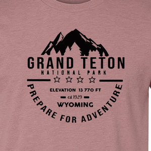 Grand Teton National Park T-Shirt, Wyoming Mountain Hiking Adventure Graphic for Campers and Travelers