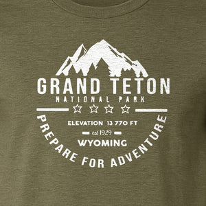 Grand Teton National Park T-Shirt, Wyoming Mountain Hiking Adventure Graphic for Campers and Travelers