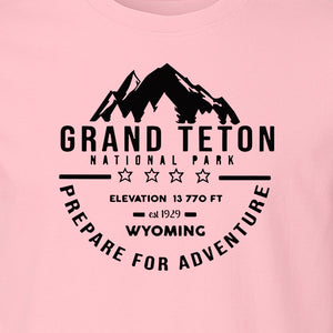 Grand Teton National Park T-Shirt, Wyoming Mountain Hiking Adventure Graphic for Campers and Travelers