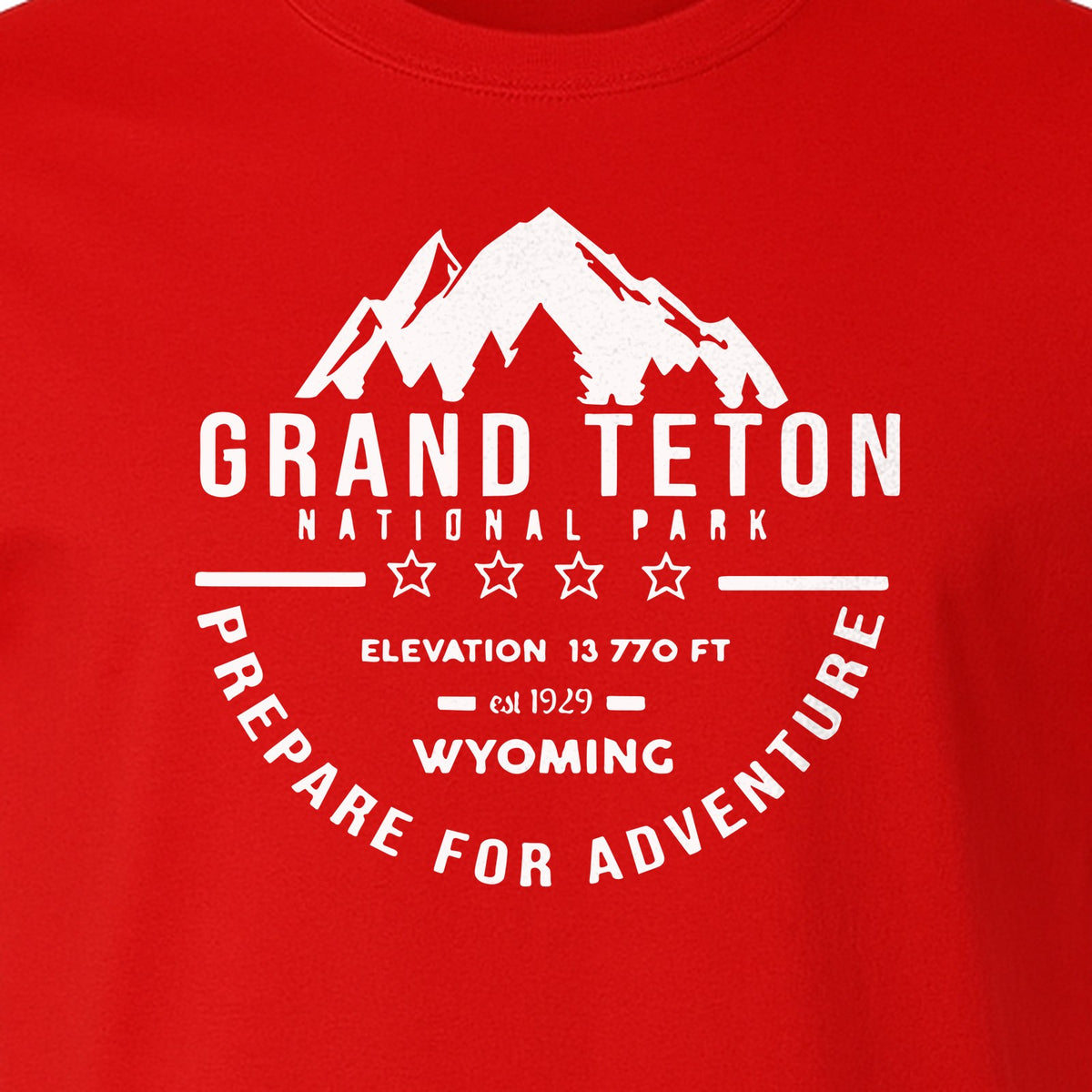 Grand Teton National Park T-Shirt, Wyoming Mountain Hiking Adventure Graphic for Campers and Travelers