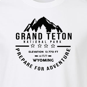 Grand Teton National Park T-Shirt, Wyoming Mountain Hiking Adventure Graphic for Campers and Travelers