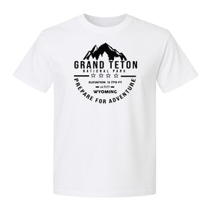Grand Teton National Park T-Shirt, Wyoming Mountain Hiking Adventure Graphic for Campers and Travelers