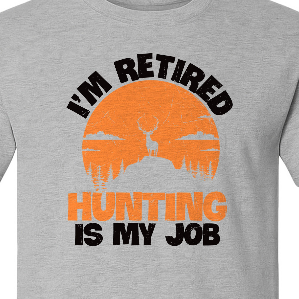 Hunting Retirement T-Shirt with Distressed Deer Graphic, Outdoor Gift for Retired Dads and Grandpas