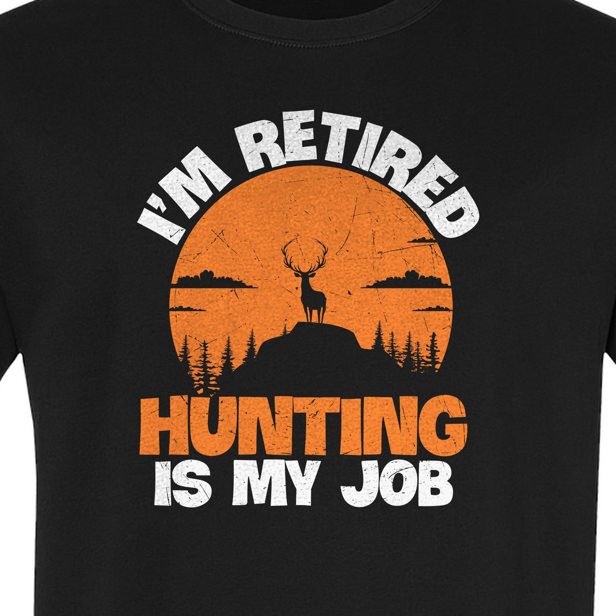 Hunting Retirement T-Shirt with Distressed Deer Graphic, Outdoor Gift for Retired Dads and Grandpas