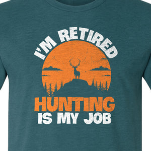 Hunting Retirement T-Shirt with Distressed Deer Graphic, Outdoor Gift for Retired Dads and Grandpas