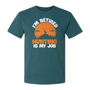 Hunting Retirement T-Shirt with Distressed Deer Graphic, Outdoor Gift for Retired Dads and Grandpas