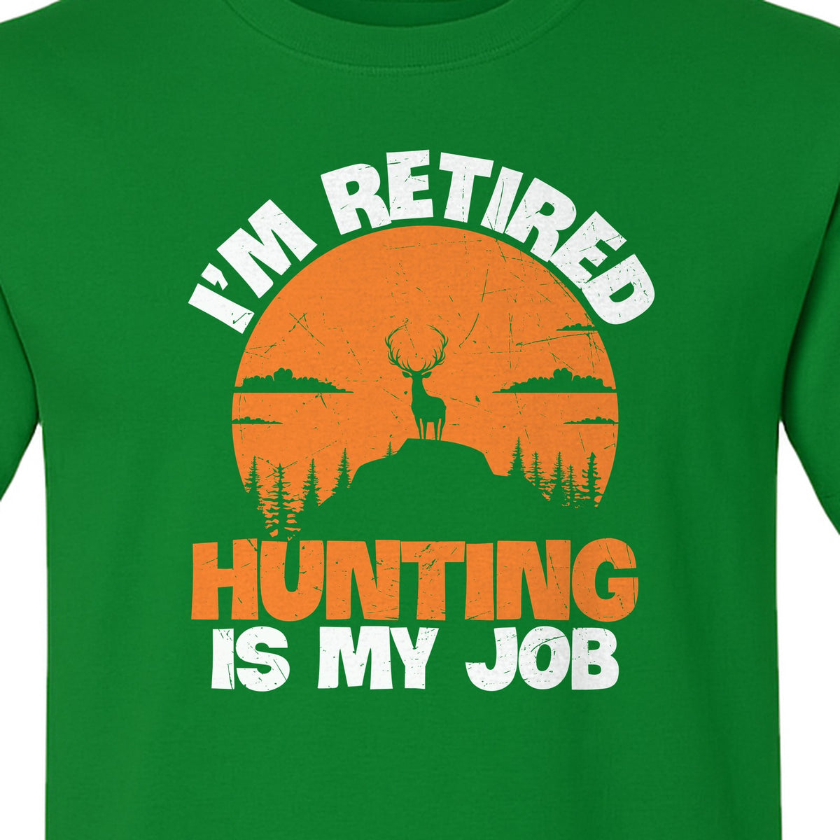 Hunting Retirement T-Shirt with Distressed Deer Graphic, Outdoor Gift for Retired Dads and Grandpas