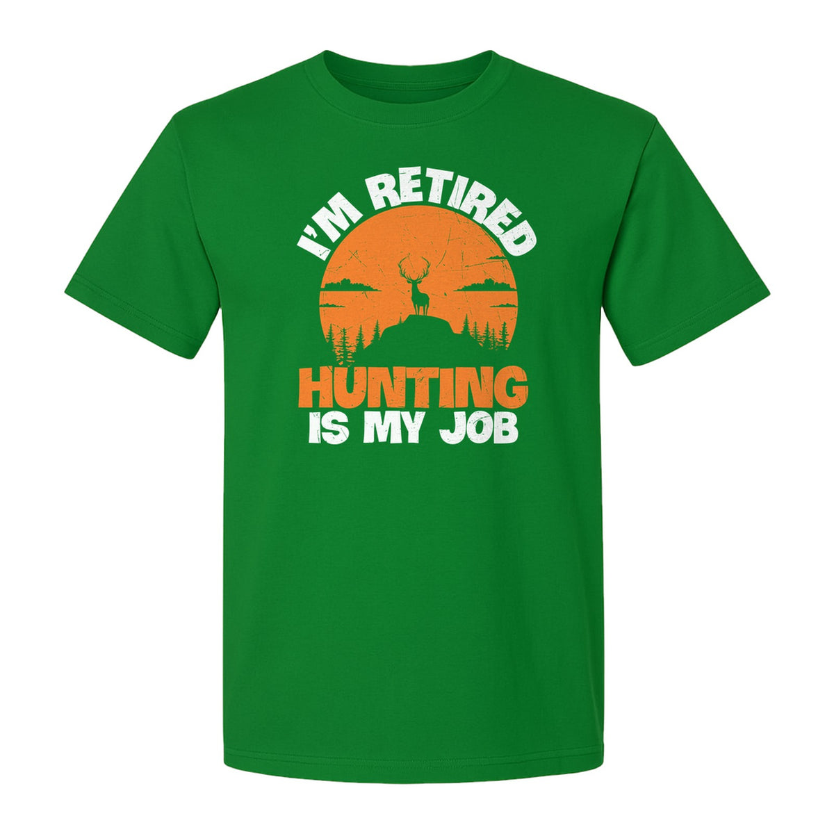 Hunting Retirement T-Shirt with Distressed Deer Graphic, Outdoor Gift for Retired Dads and Grandpas