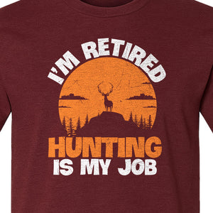 Hunting Retirement T-Shirt with Distressed Deer Graphic, Outdoor Gift for Retired Dads and Grandpas