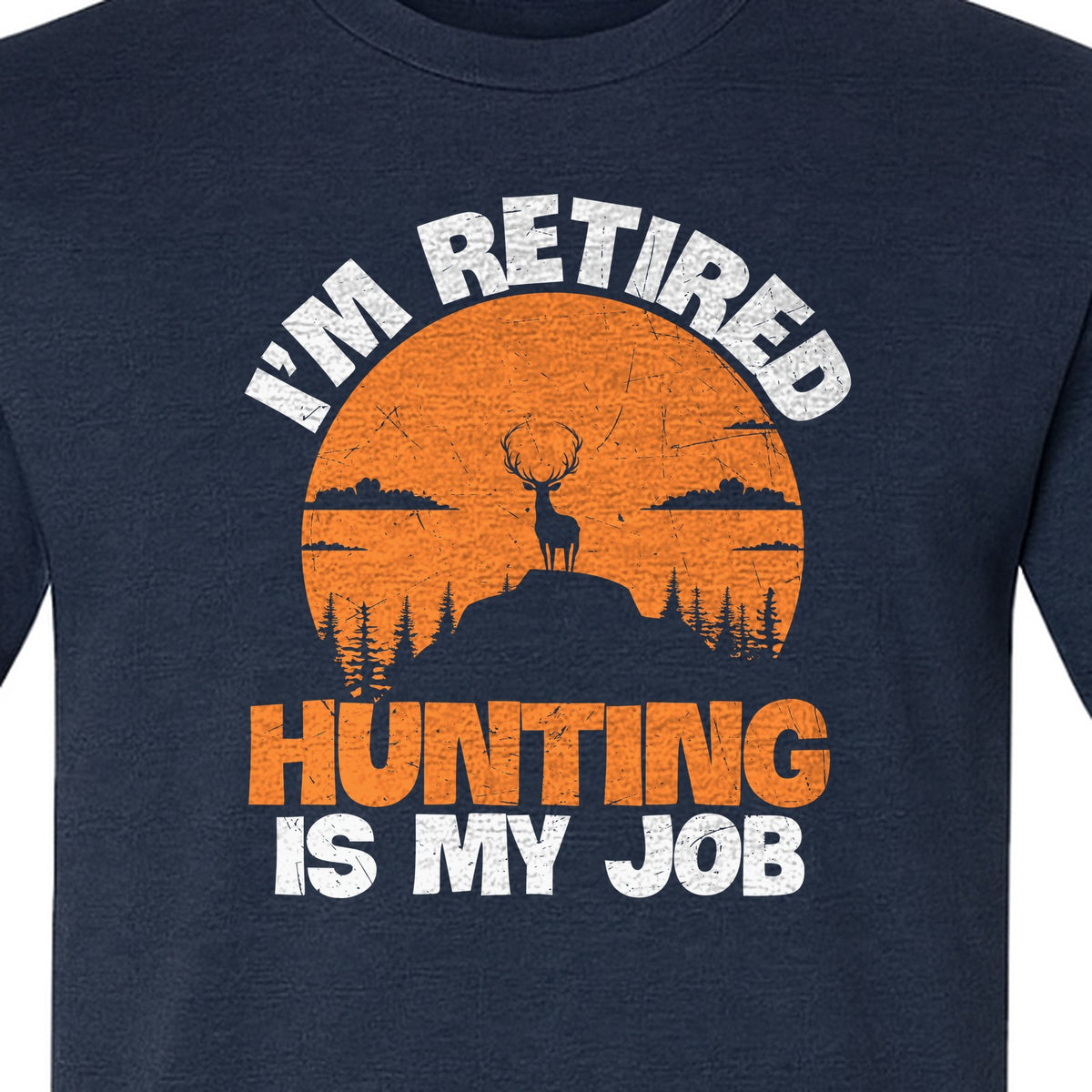 Hunting Retirement T-Shirt with Distressed Deer Graphic, Outdoor Gift for Retired Dads and Grandpas