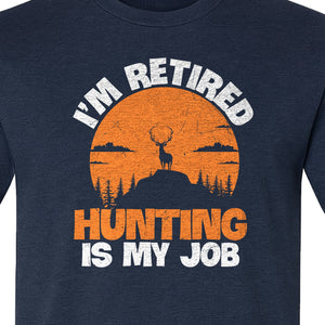 Hunting Retirement T-Shirt with Distressed Deer Graphic, Outdoor Gift for Retired Dads and Grandpas