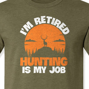 Hunting Retirement T-Shirt with Distressed Deer Graphic, Outdoor Gift for Retired Dads and Grandpas