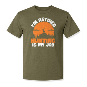 Hunting Retirement T-Shirt with Distressed Deer Graphic, Outdoor Gift for Retired Dads and Grandpas